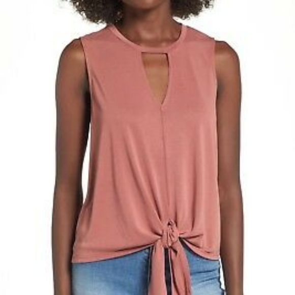 Leith Raspberry Front Tie Sleeveless Crop Top S - Picture 7 of 7